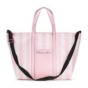 Victoria's Secret Signature Stripe Weekender Tote NWT
